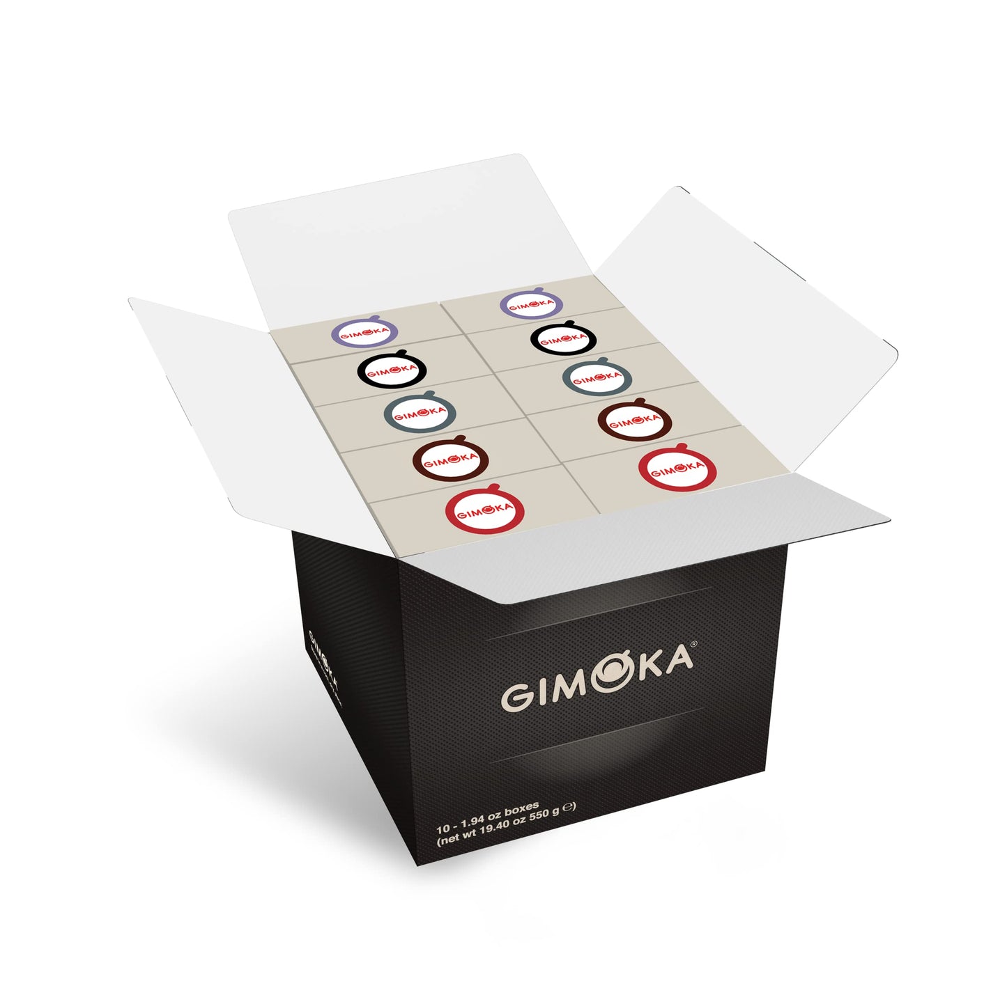 Kit degustação café Nespresso com 10 embalagens de 5 variedades de café italiano e intensidade entre 6 e 13