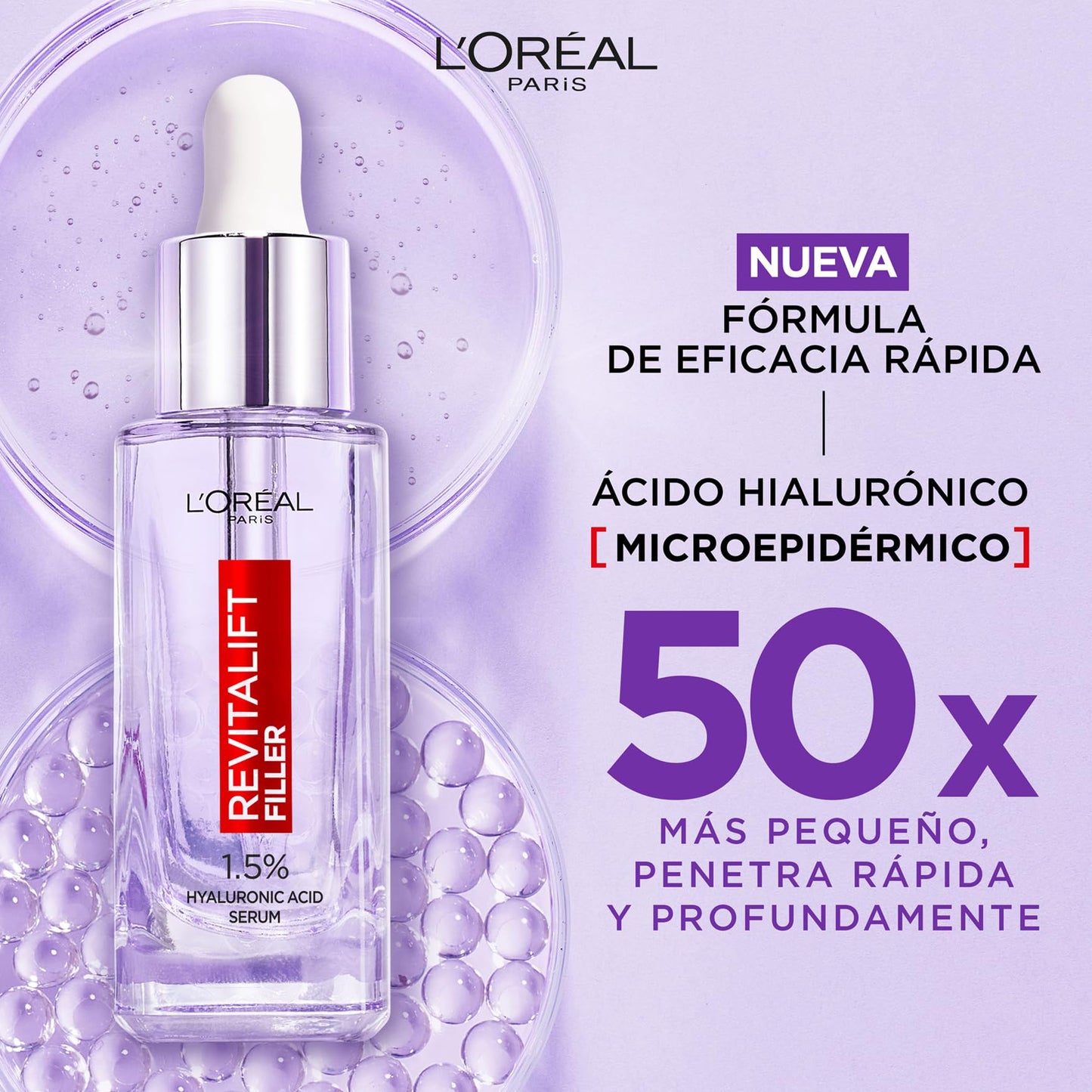 L'Oreal Paris Revitalift Filler Soro Antienvelhecimento com Ácido Hialurônico Puro em frasco de 30 ml