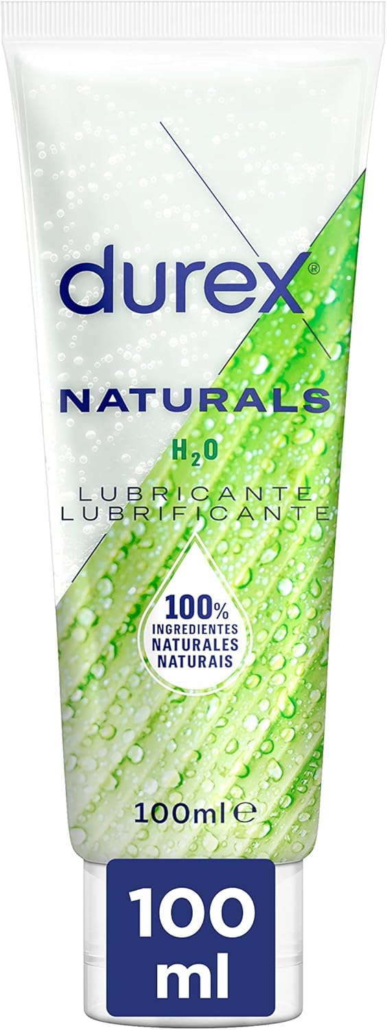 Lubrificante natural Durex H2O 100% natural sem fragrância, 100 ml para conforto e bem-estar