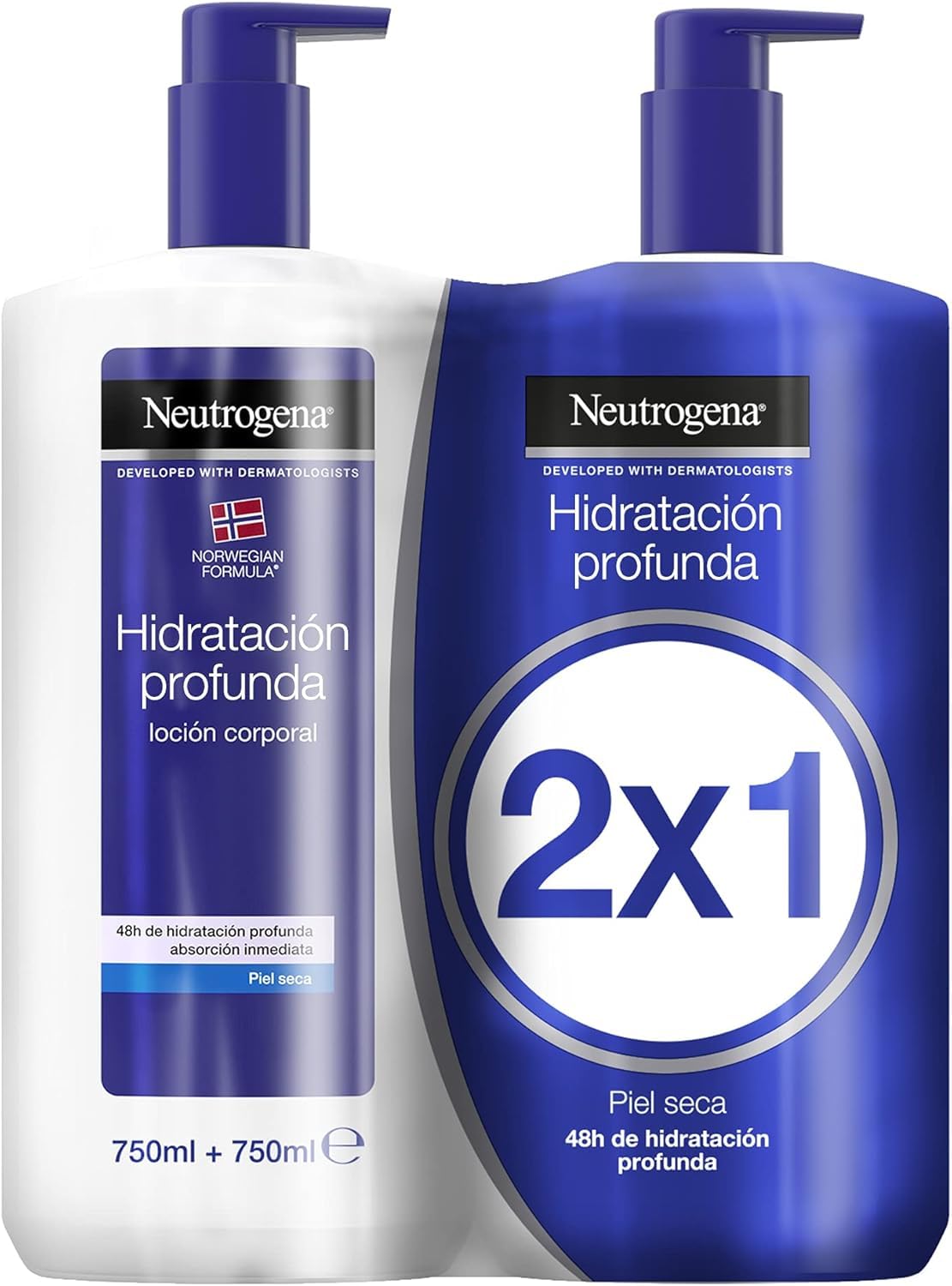 Neutrogena Norwegian Formula Locao Corporal em embalagem de 2 x 750 ml para hidratação profunda da pele seca