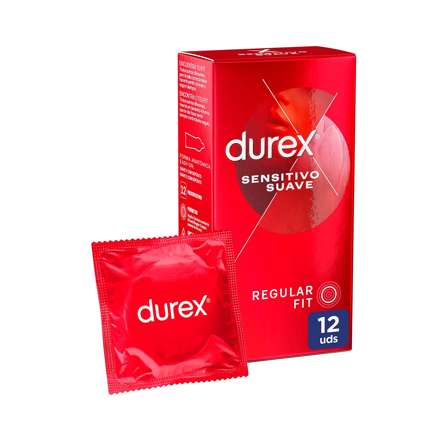 Pacote de preservativos Durex Soft Sensitive com 39 unidades para conforto e proteção.
