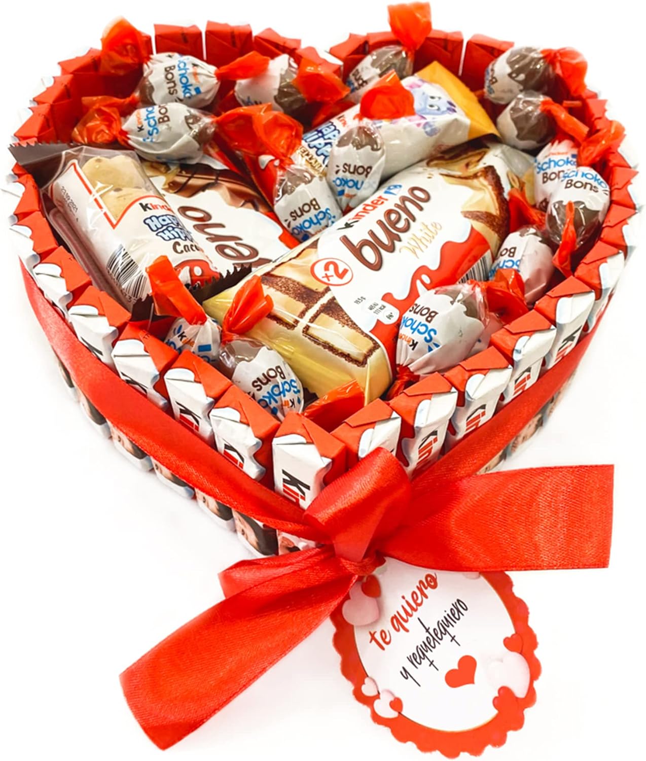 Cesta de chocolates para oferecer Kinder com doces Kinder bueno Mini e Schokobons, presente original chocolate Kinder