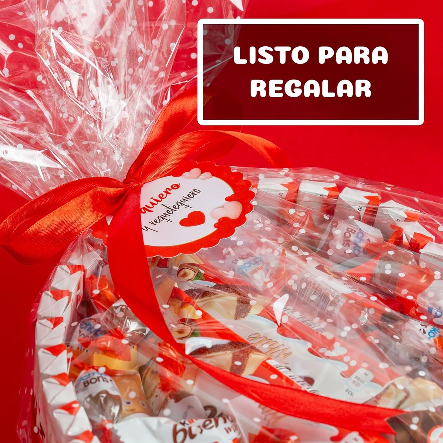 Cesta de chocolates Kinder com doces variados e embalagem caprichada, ideal como presente original chocolate Kinder