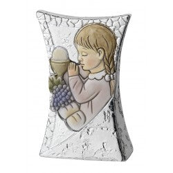 Ícono sagrado colorido vertical - Chapado en plata - ¡Con papel de regalo incluido!