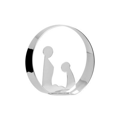 Carmo Joalheiros presépio Nazaré decorativo em prata polida formato circular minimalista para decoração