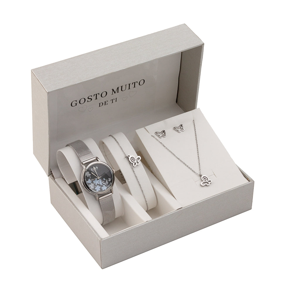 Steel jewelry set - "I really like you" - Butterfly