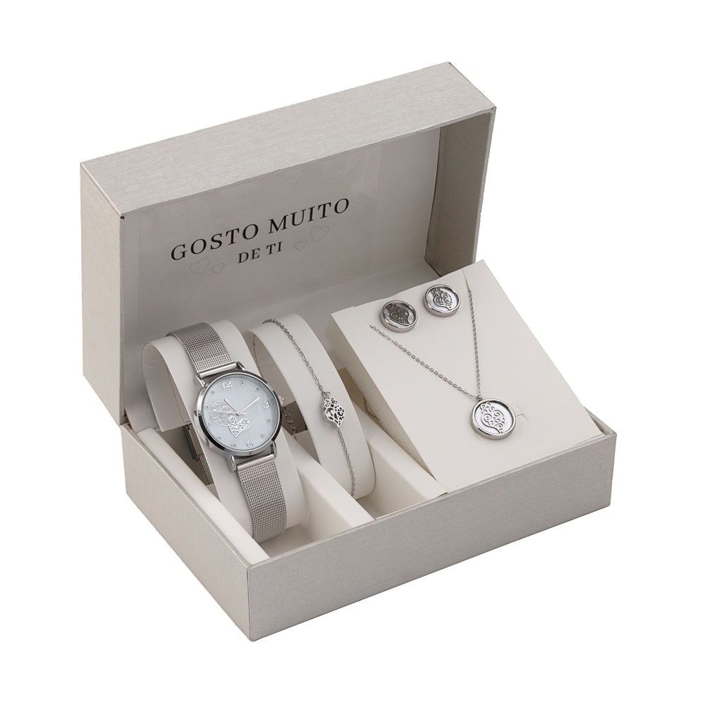 Steel jewelry set - "I really like you" - Coração de Viana 2