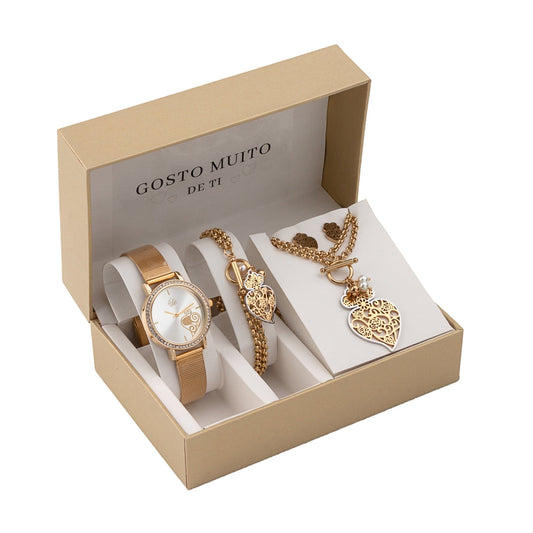 Steel jewelry set - "I Love You" - Coração de Viana