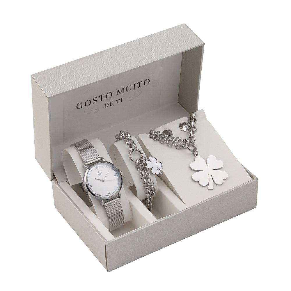 Steel jewelry set - "I really like you" - Trevo