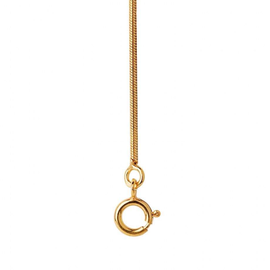 corrente dourada rabo rato fina em ouro com fecho de mola redondo design elegante Carmo Joalheiros
