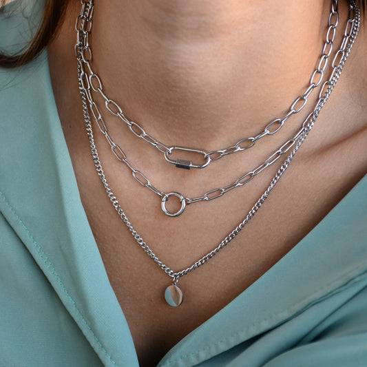 Pack of 3 steel chain necklaces