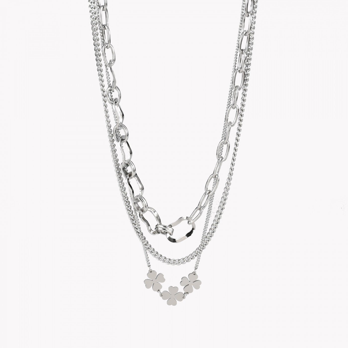 Pack de 3 collares de trébol de acero