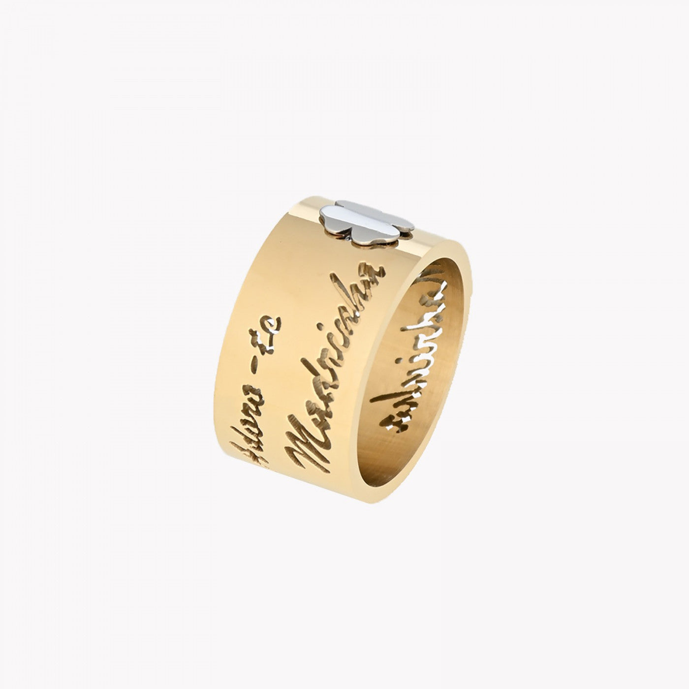 Anillo de acero trébol - MADRINHA