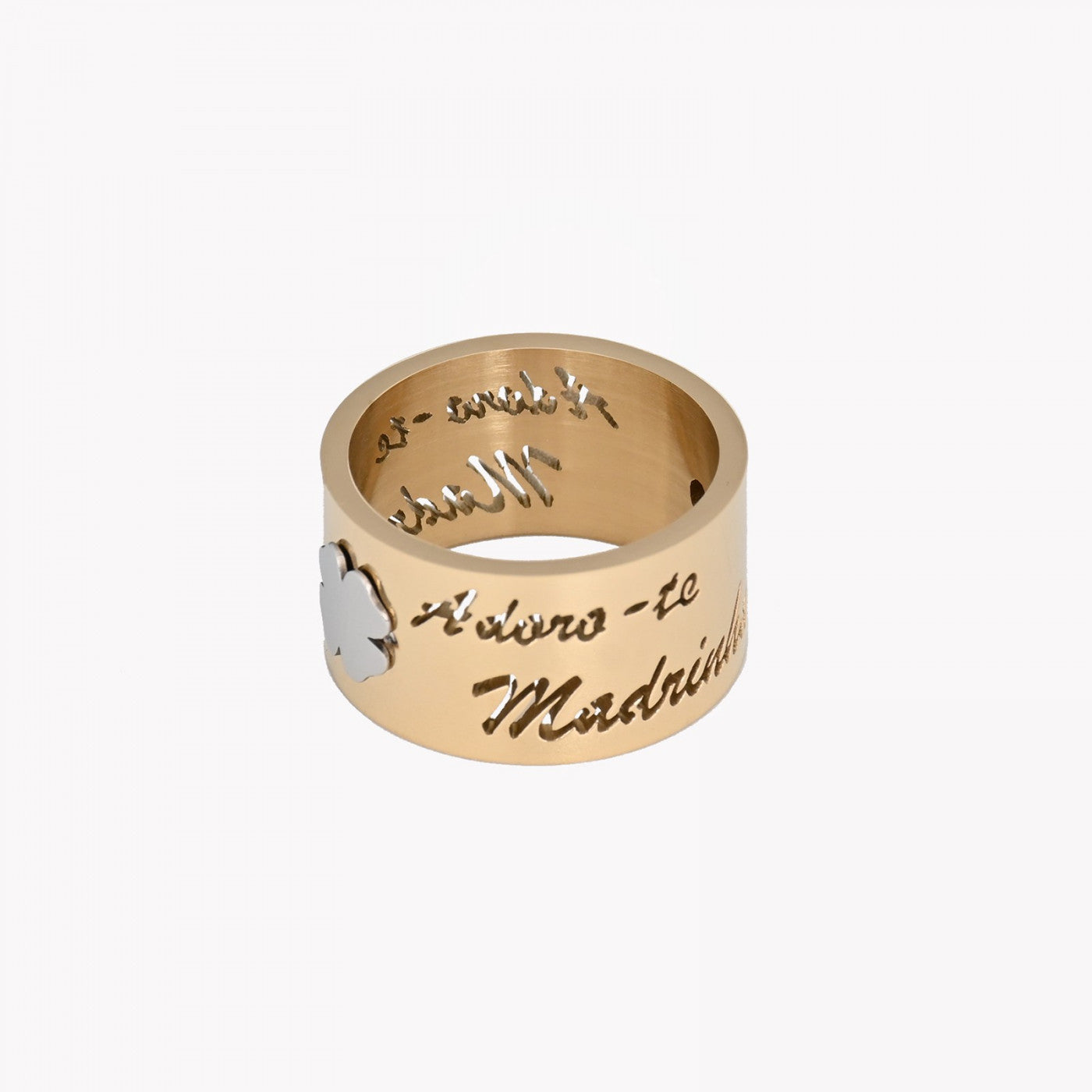 Anillo de acero trébol - MADRINHA