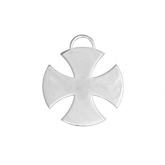 Topázio 1874 pendente prateado cruz de malta com oração pai nosso em metal polido para colar religioso