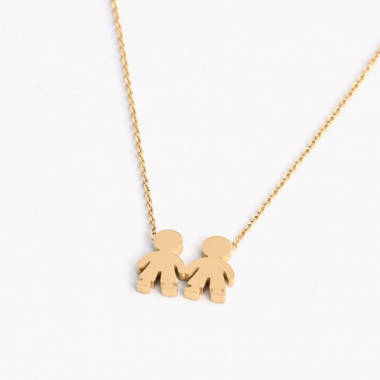 Two boys steel necklace