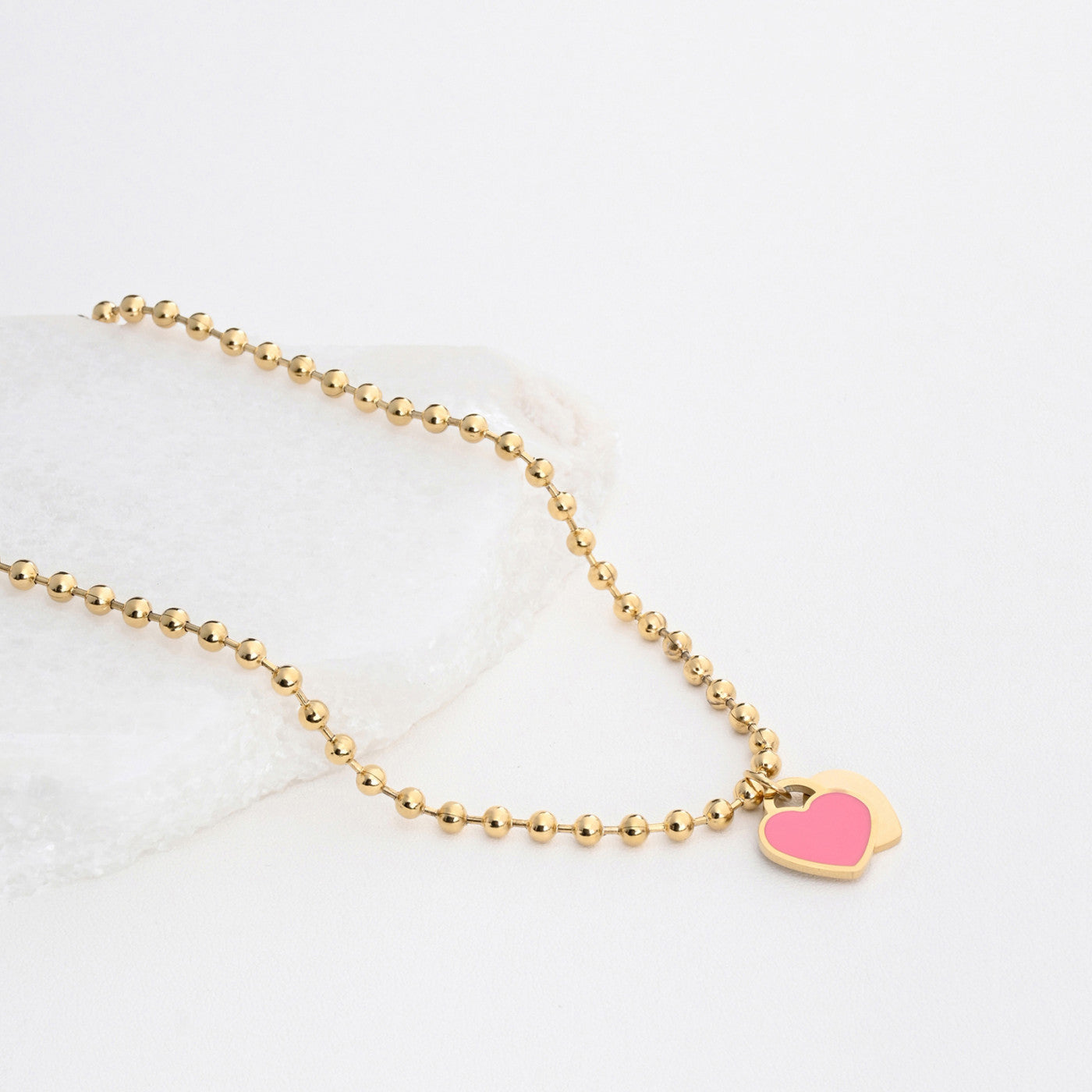 Collar acero doble corazón - Colores