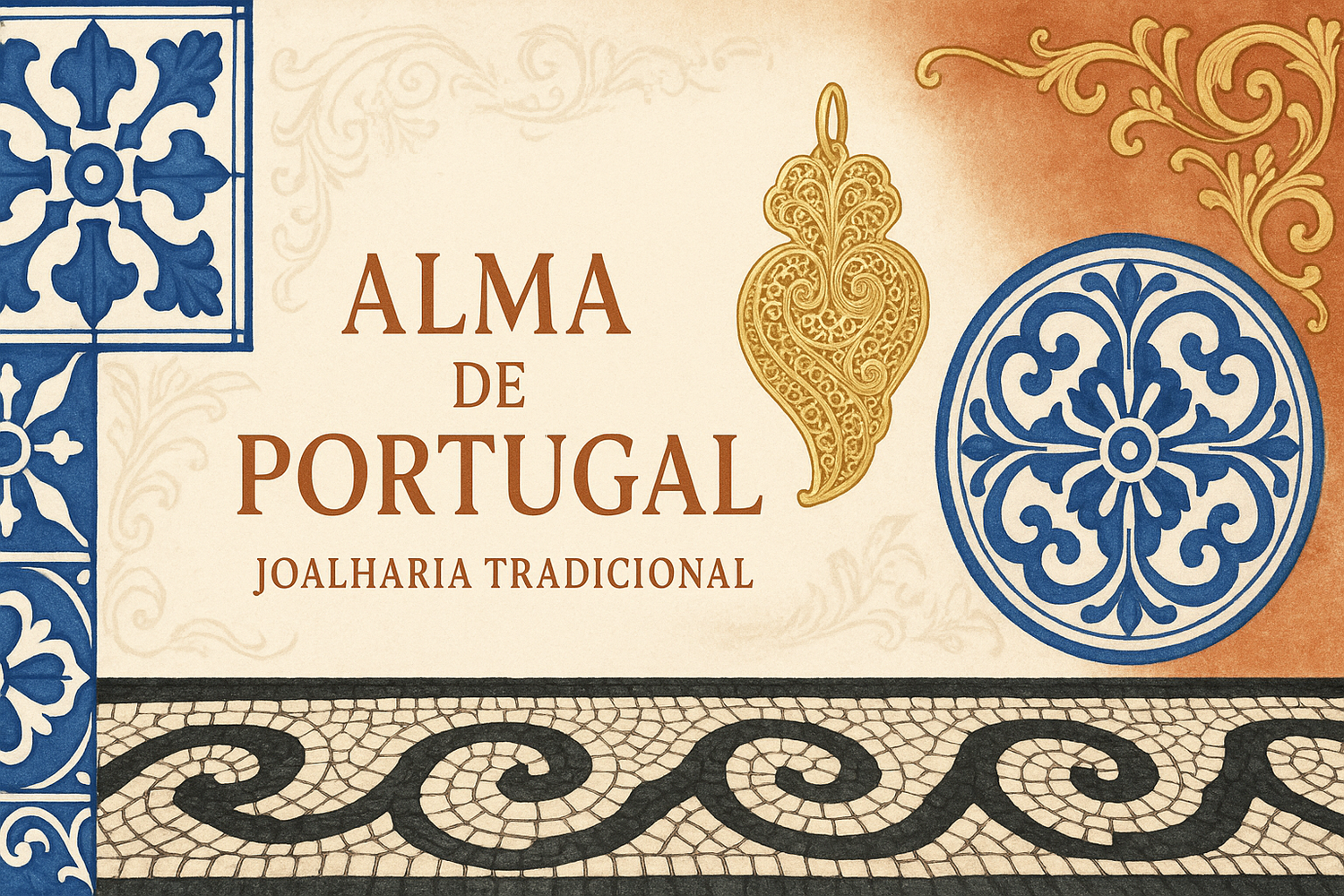 Brinco em filigrana dourada da coleção Alma de Portugal, joias inspiradas em Portugal com design tradicional e contemporâneo