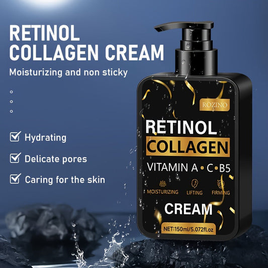 Creme hidratante de colágeno com retinol para pele madura, fórmula antienvelhecimento, ideal para poros delicados
