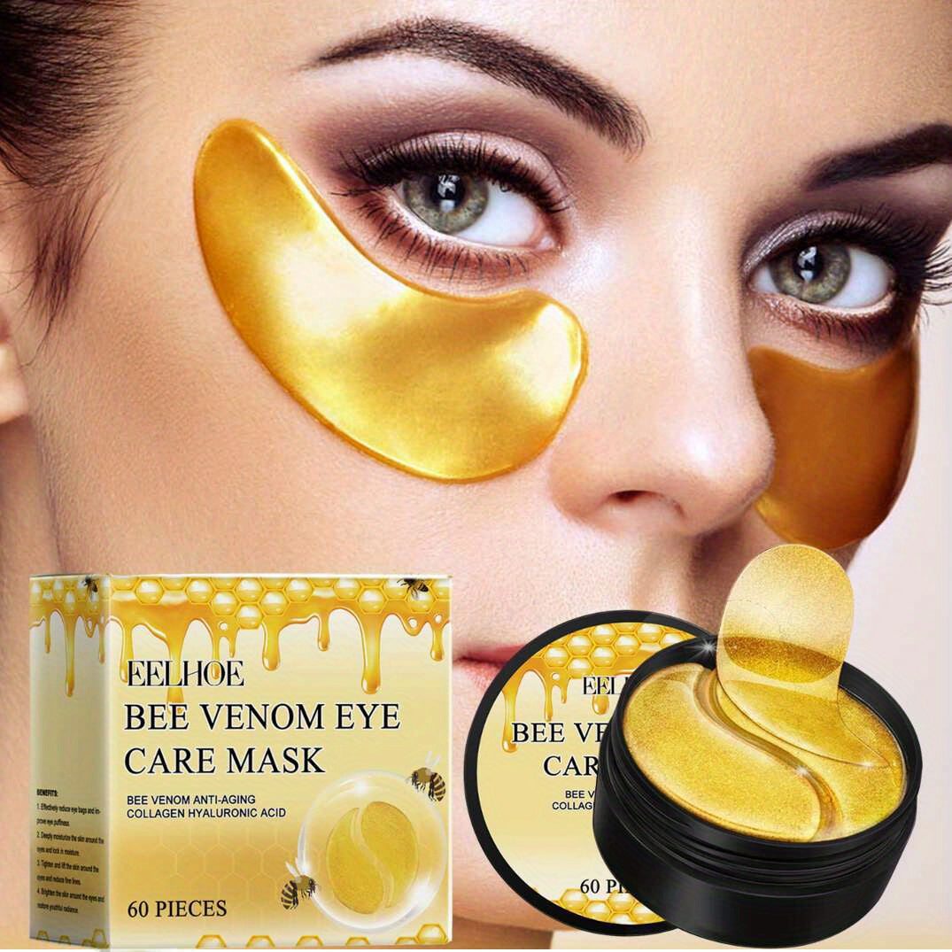 Máscaras para olhos ácido hialurônico em formato de coração, hidratando a área dos olhos com efeito refrescante e rejuvenescente
