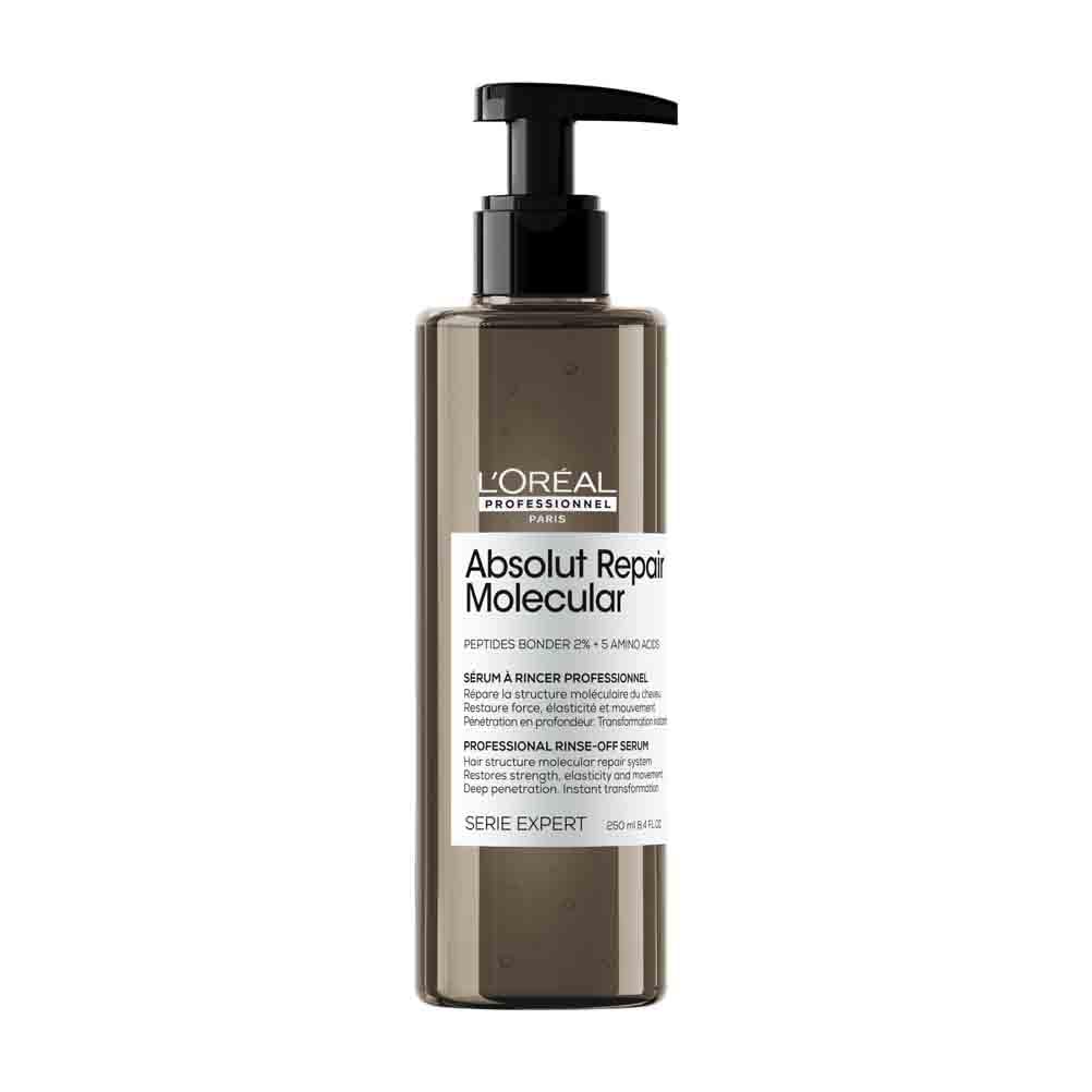 L’Oréal Professionnel, Tratamento Molecular Instantâneo, Sérum com Enxágue para Cabelos Secos e Danificados, Sem Sulfato, Repara Danos e Fortalece os Cabelos, Fórmula Patenteada, Absolut Repair Molecular, 250ml