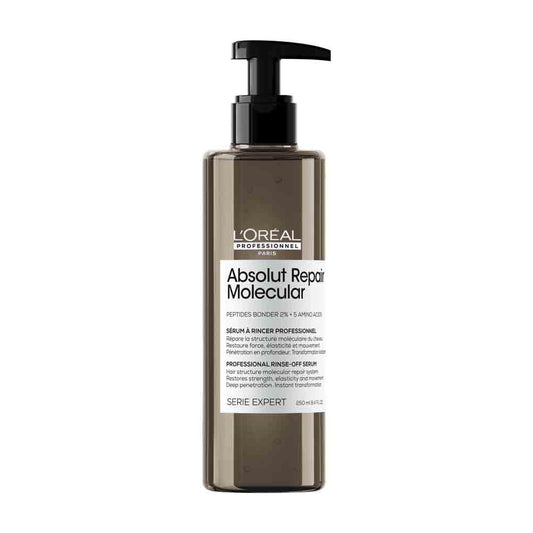 L’Oréal Professionnel, Tratamento Molecular Instantâneo, Sérum com Enxágue para Cabelos Secos e Danificados, Sem Sulfato, Repara Danos e Fortalece os Cabelos, Fórmula Patenteada, Absolut Repair Molecular, 250ml