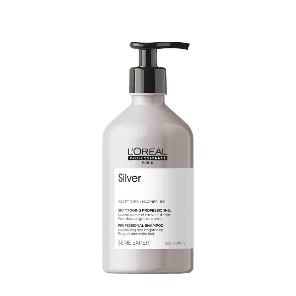 L’Oréal Professionnel Shampoo Neutralizante para cabelos grisalhos, brancos ou loiros claros, Prata, SÉRIE EXPERT