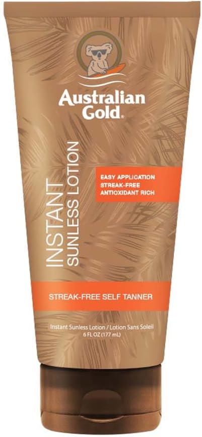 Australian Gold Loção Bronzeadora Instantânea Sunless 177 ml 1 unidade 100 ml, (a embalagem pode variar)