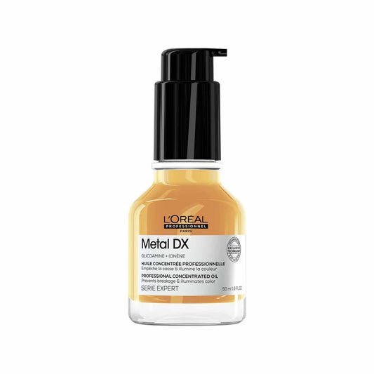 L'Oréal Professionnel Óleo concentrado para todos os tipos de cabelo, anti-fricção, proteção contra o calor e brilho sedoso, série especialista, metal DX Oil, 50 ml