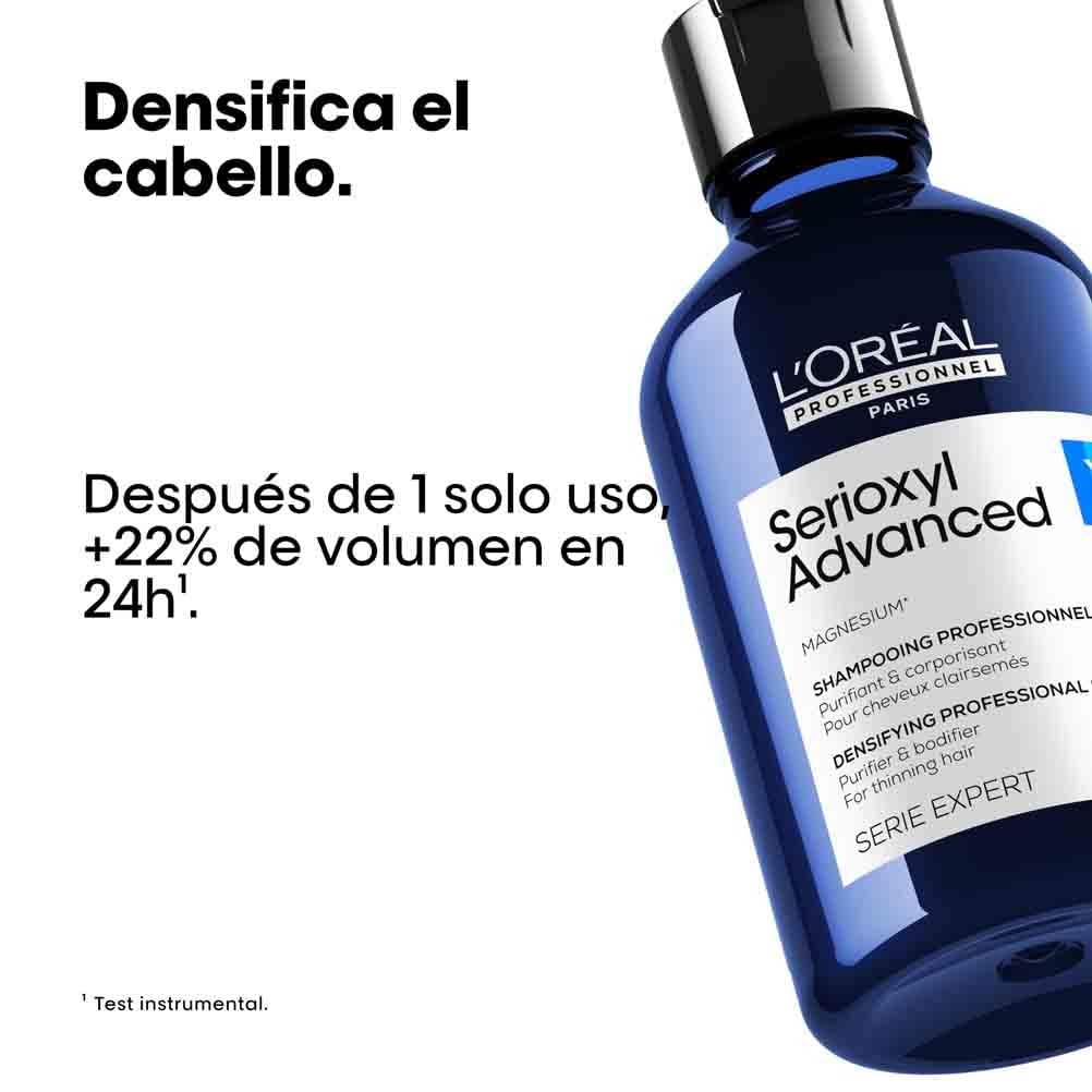 Shampoo L’Oréal Professionnel Enriquecido com Ingredientes Dermatologicamente Ativos para Cabelos Finos e Ralos, Serioxyl Advanced, 500 ml