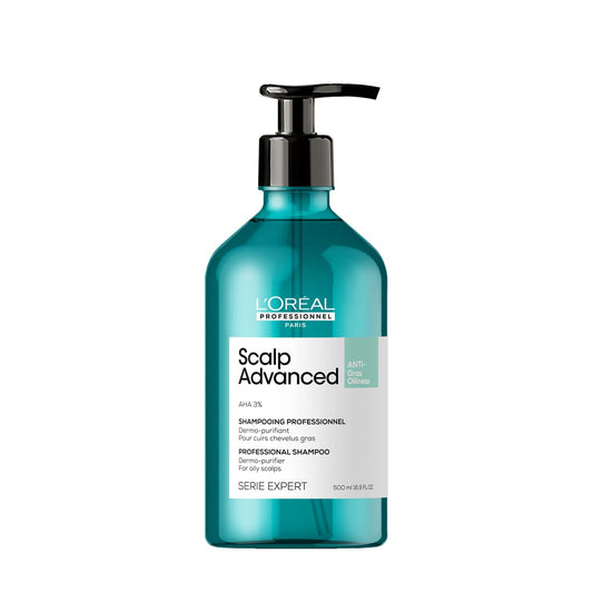 L’Oréal Professionnel, Shampoo Anti-Oleoso Enriquecido com Ingredientes Dermatologicamente Ativos para Couro Cabeludo Oleoso, Scalp Advanced, 300 ml