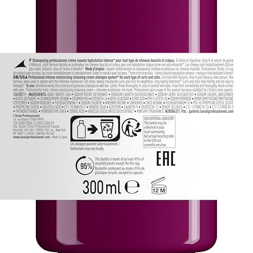 L'Oréal Professionnel, Shampoo Creme de Limpeza Intensamente Hidratante, Sem Sulfato, Para Todos os Tipos de Cachos e Ondas, Curl Expression, SÉRIE EXPERT, 300 ml