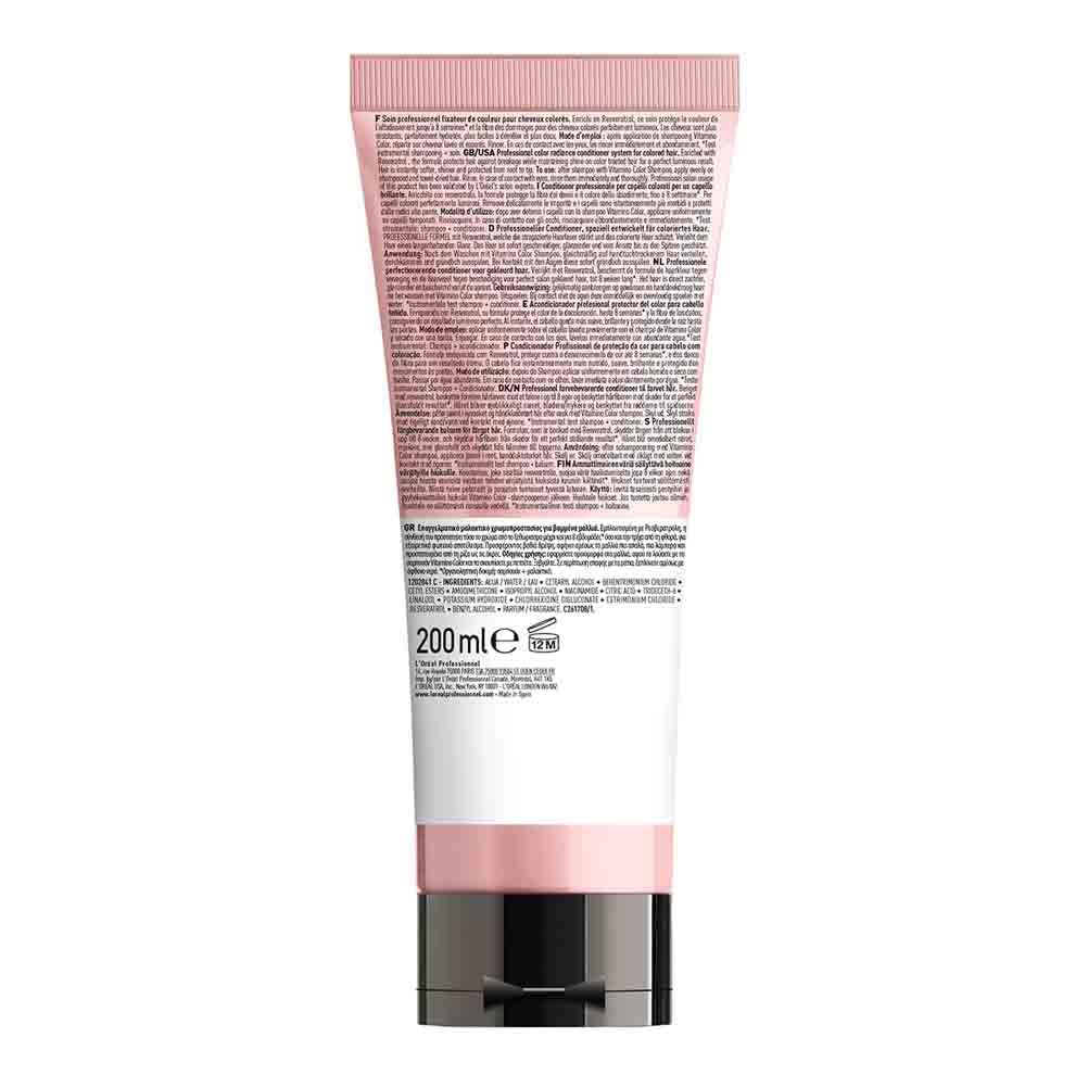 L'Oréal Professionnel, Condicionador Protetor de Cor com Resveratrol para Cabelos Tingidos, Vitamin Color, 200 ml