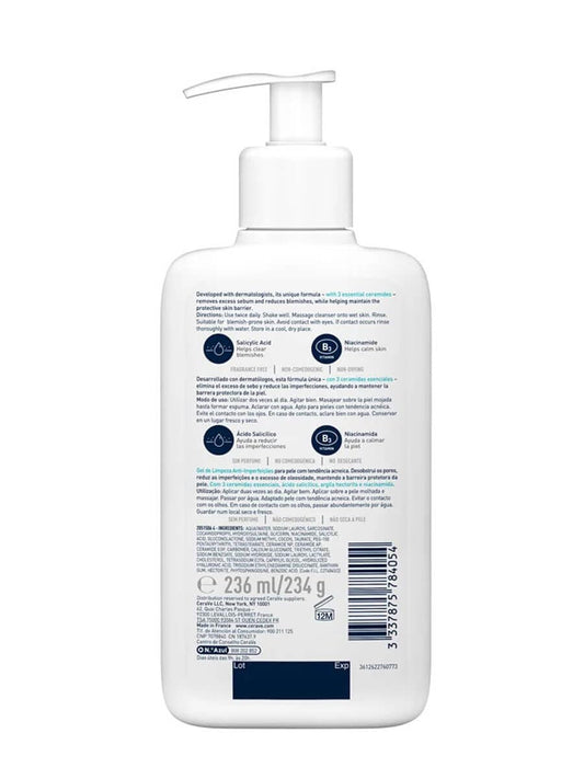 Gel de limpeza CeraVe Blemish Control para pele acneica