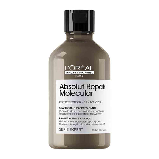 L'Oréal Professionnel, Shampoo Profissional Sem Sulfato, Nutre Profundamente, Repara Danos e Fortalece os Cabelos, Para Cabelos Secos e Danificados, Fórmula Patenteada, Absolut Molecular Repair, 300ml