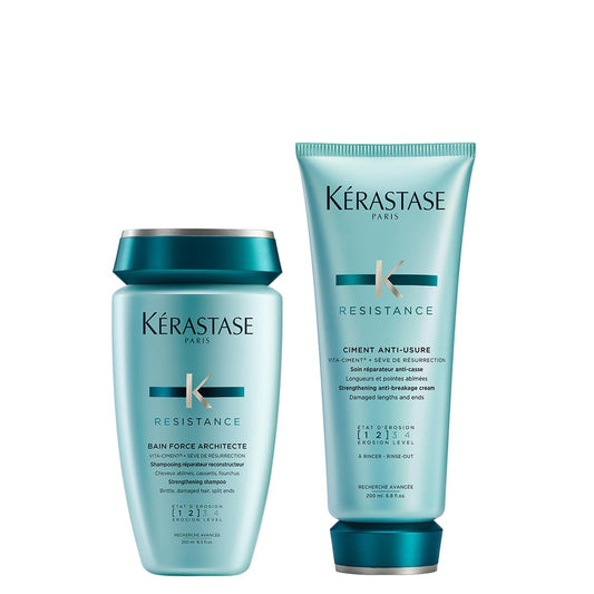 Kérastase Résistance Force Architecte, Rotina para cabelos danificados, Shampoo Reconstituinte e Condicionador Reparador