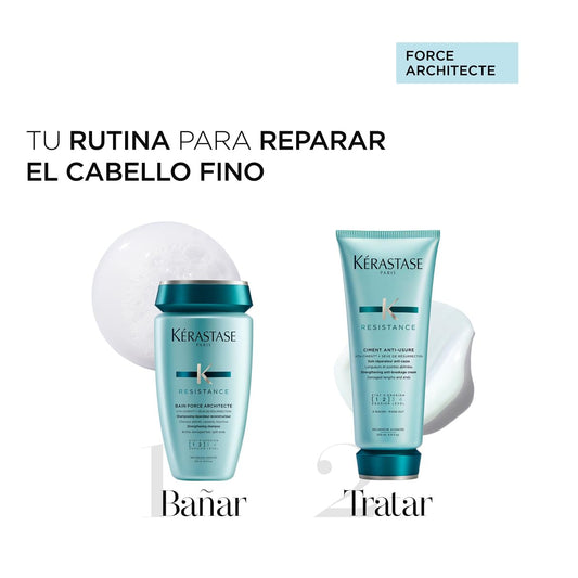 Kérastase Résistance Force Architecte, Rotina para cabelos danificados, Shampoo Reconstituinte e Condicionador Reparador