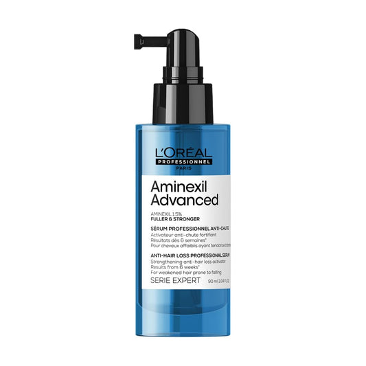 L'Oréal Professionnel Aminexil Advanced Sérum Fuller & Stronger, enriquecido com ativos dermatológicos para prevenir a queda de cabelo, Aminexil Advanced, 90 ml