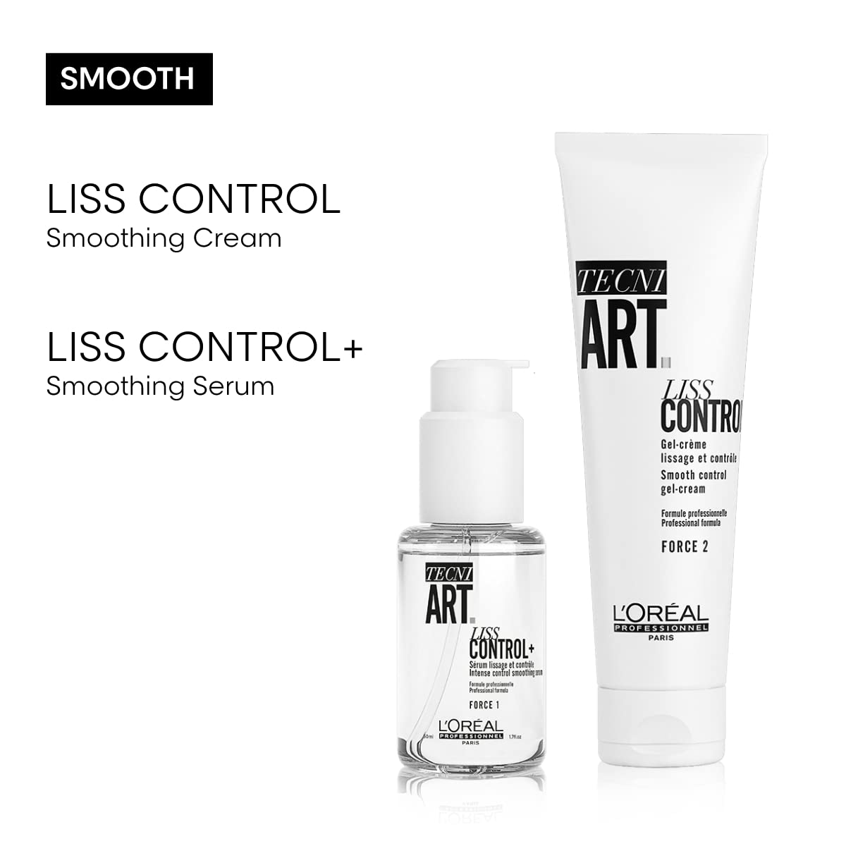 L'Oréal Professionnel, gel creme alisador, anti-frizz, fixador para acabamentos suaves e controlados, Flex Liss control, TecniART, 150 ml