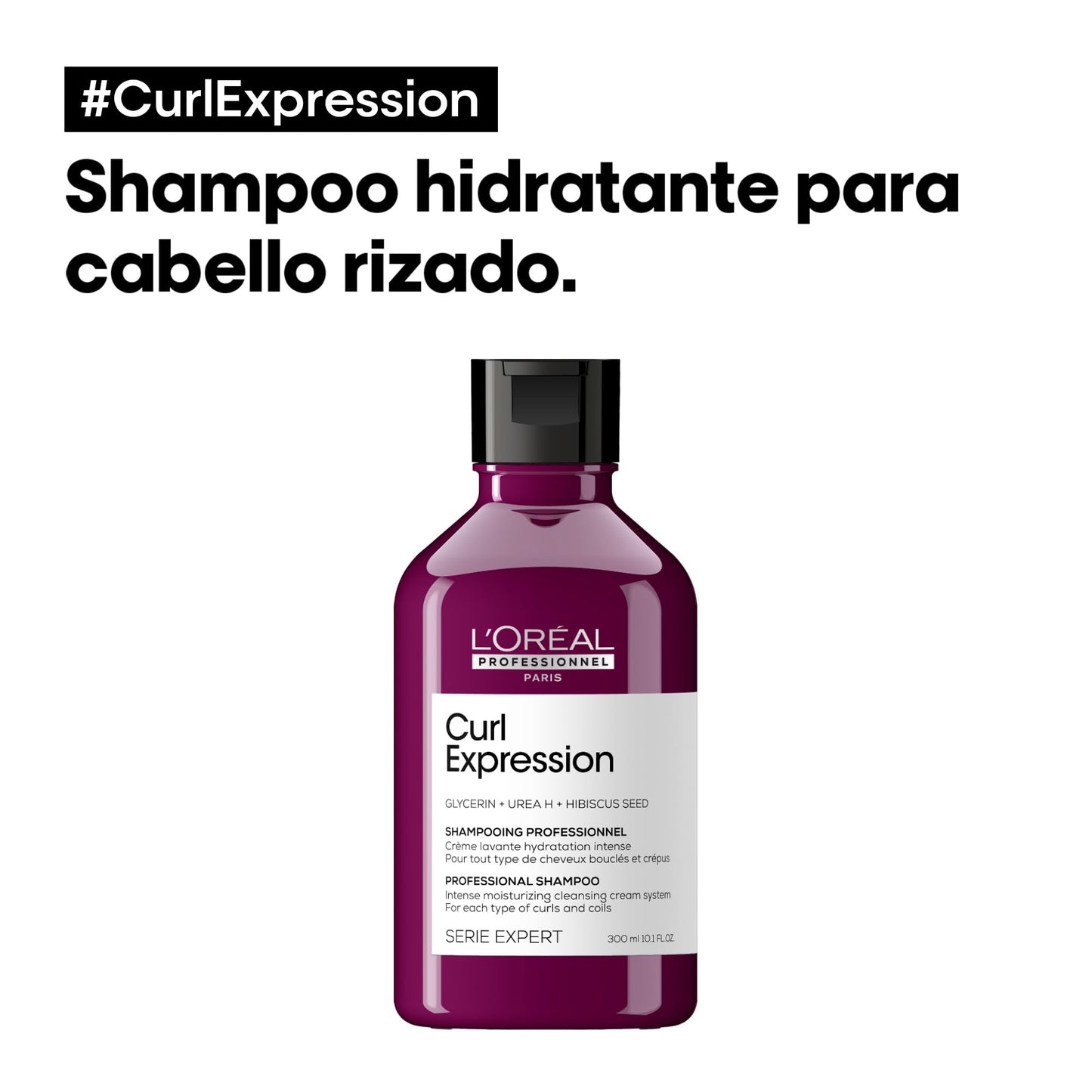 L'Oréal Professionnel, Shampoo Creme de Limpeza Intensamente Hidratante, Sem Sulfato, Para Todos os Tipos de Cachos e Ondas, Curl Expression, SÉRIE EXPERT, 300 ml