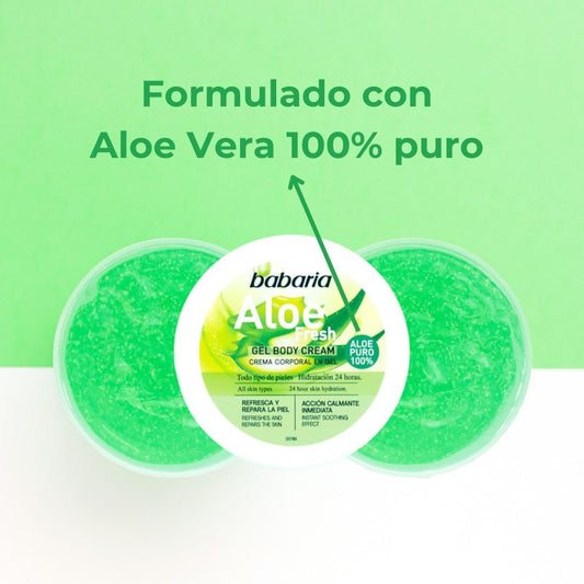 Babaria Creme Corporal em Gel de Aloe Vera 100% Puro 400ml (Pack de 2)