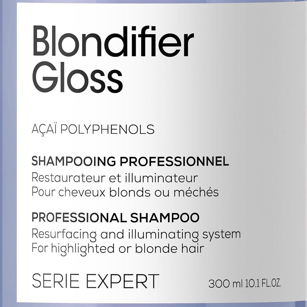 L'Oréal Professionnel, Shampoo Reparador e Iluminador para Cabelos com Mechas ou Loiros, Blondifier Gloss, 300ml