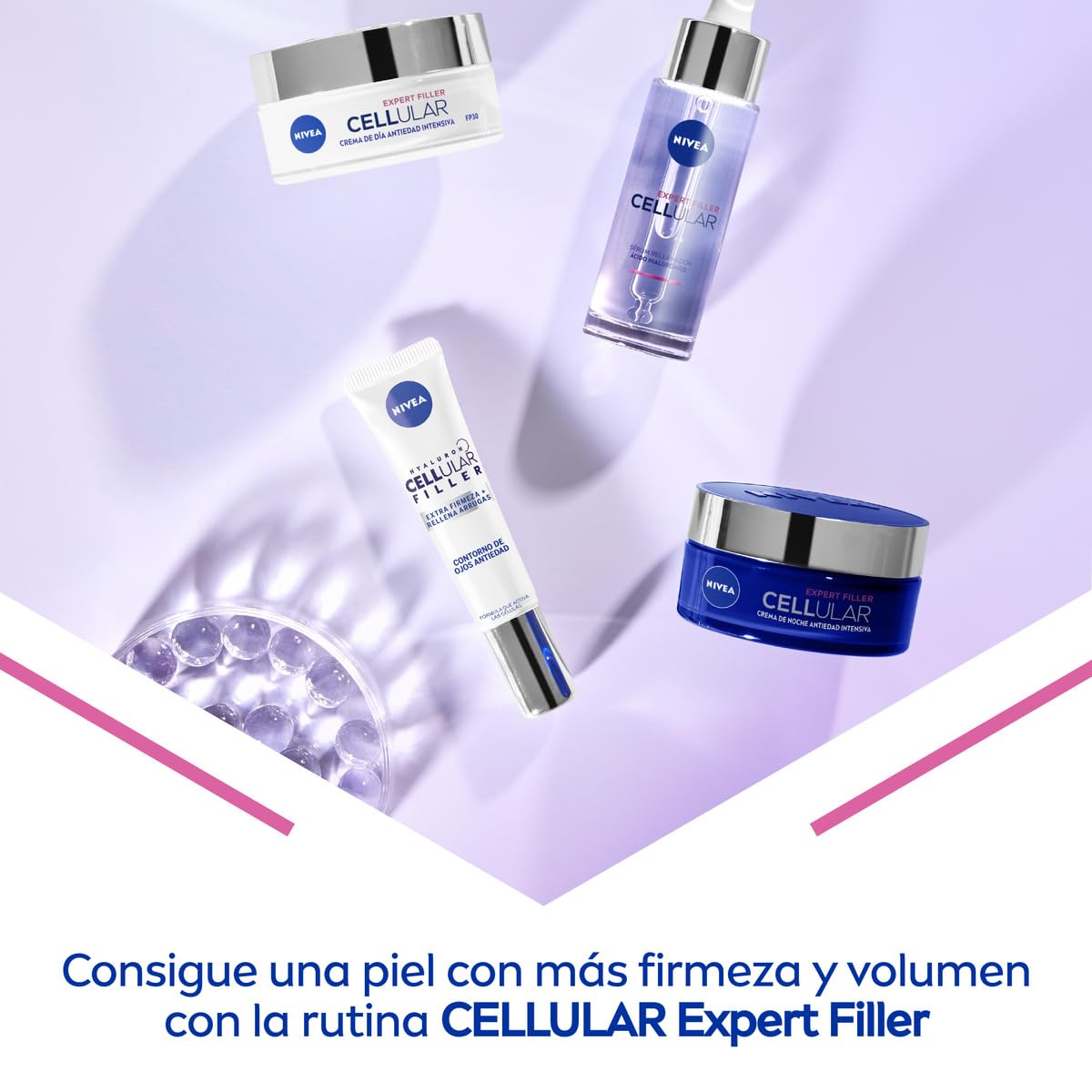 NIVEA Pack Rotina anti-idade Cellular Expert Filler, conjunto de cremes para enchimento, caixa de presente com creme de dia com FP30 (1 x 50 ml), creme de noite (1 x 50 ml) e soro com pipeta (1 x 30