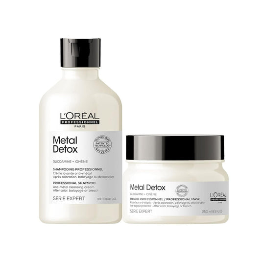Rotina de Desintoxicação de Metais da L'Oréal Professionnel, Para cabelos danificados ou tingidos, Cor mais duradoura e brilhante, Previne quebras, Série Expert