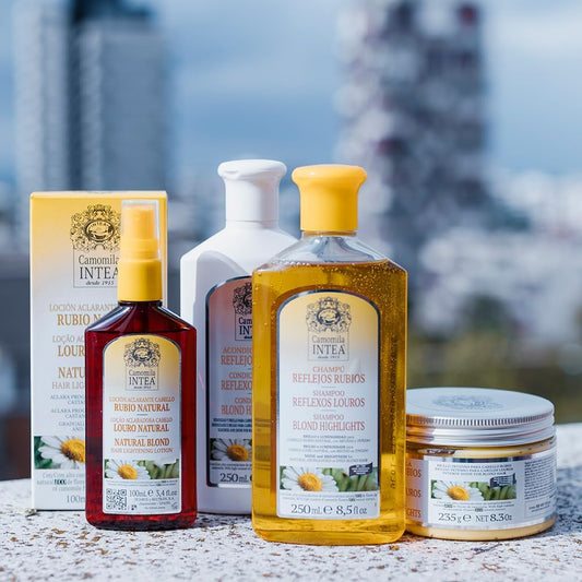 Camomila Intea - Tratamento clareador capilar - Loção Clareadora Natural Loira 100 ml + Shampoo para Mechas Loiras 250 ml + Máscara para Mechas Loiras 250 ml