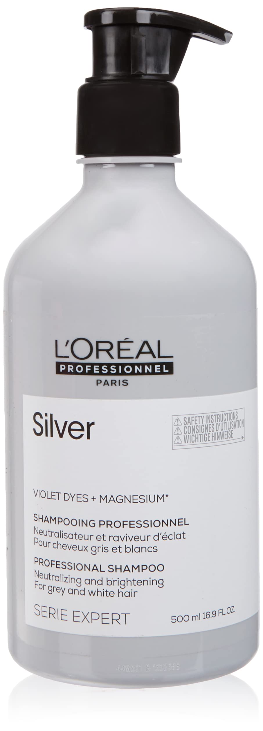 L’Oréal Professionnel Shampoo Neutralizante para cabelos grisalhos, brancos ou loiros claros, Prata, SÉRIE EXPERT