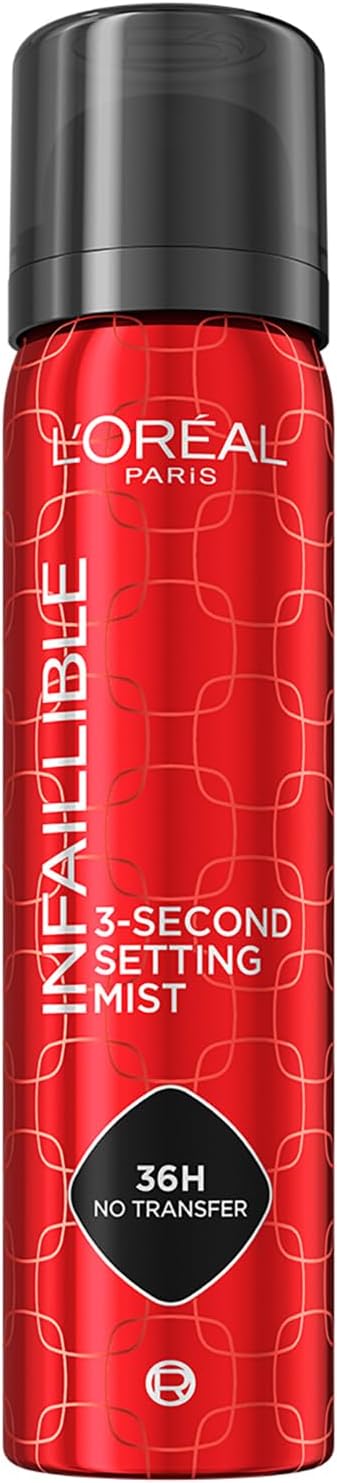 L'Oréal Paris Infaillible Makeup Setting Spray, à prova d'água, permanece até 36 horas, 75 ml