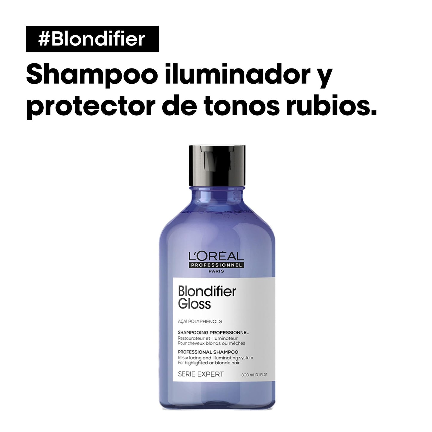L'Oréal Professionnel, Shampoo Reparador e Iluminador para Cabelos com Mechas ou Loiros, Blondifier Gloss, 300ml