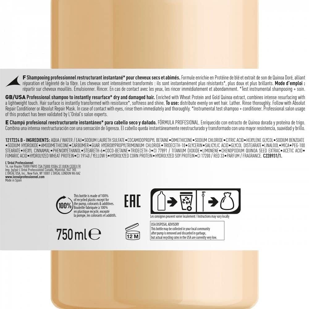 LOREAL EXPERT ABSOLUT REPAIR SHAMPOO 1500ML
