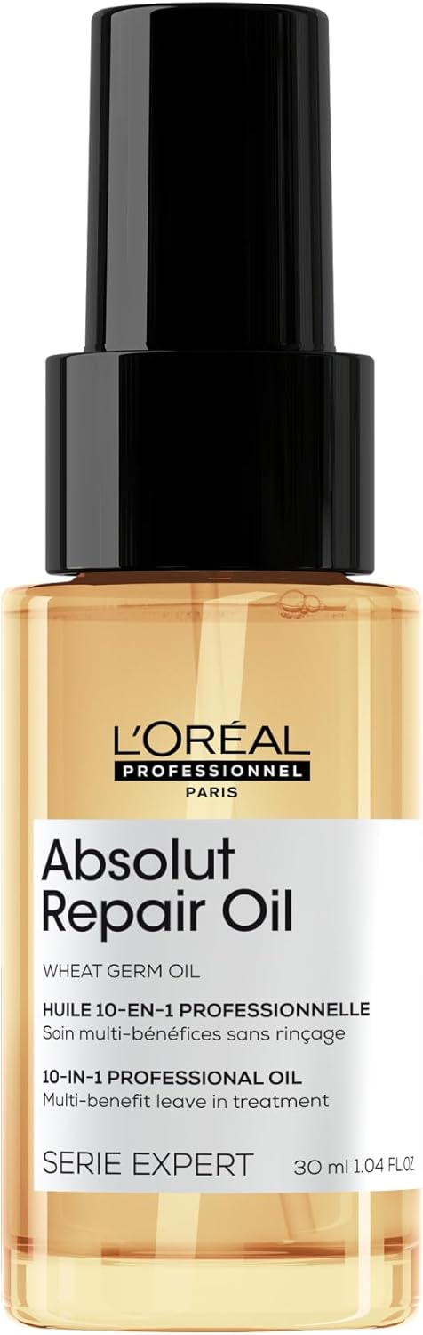 L'Oréal Professionnel óleo nutritivo Leave-In para cabelos secos e danificados, para reestruturação imediata, Absolut Repair 10 em 1, 30 ml